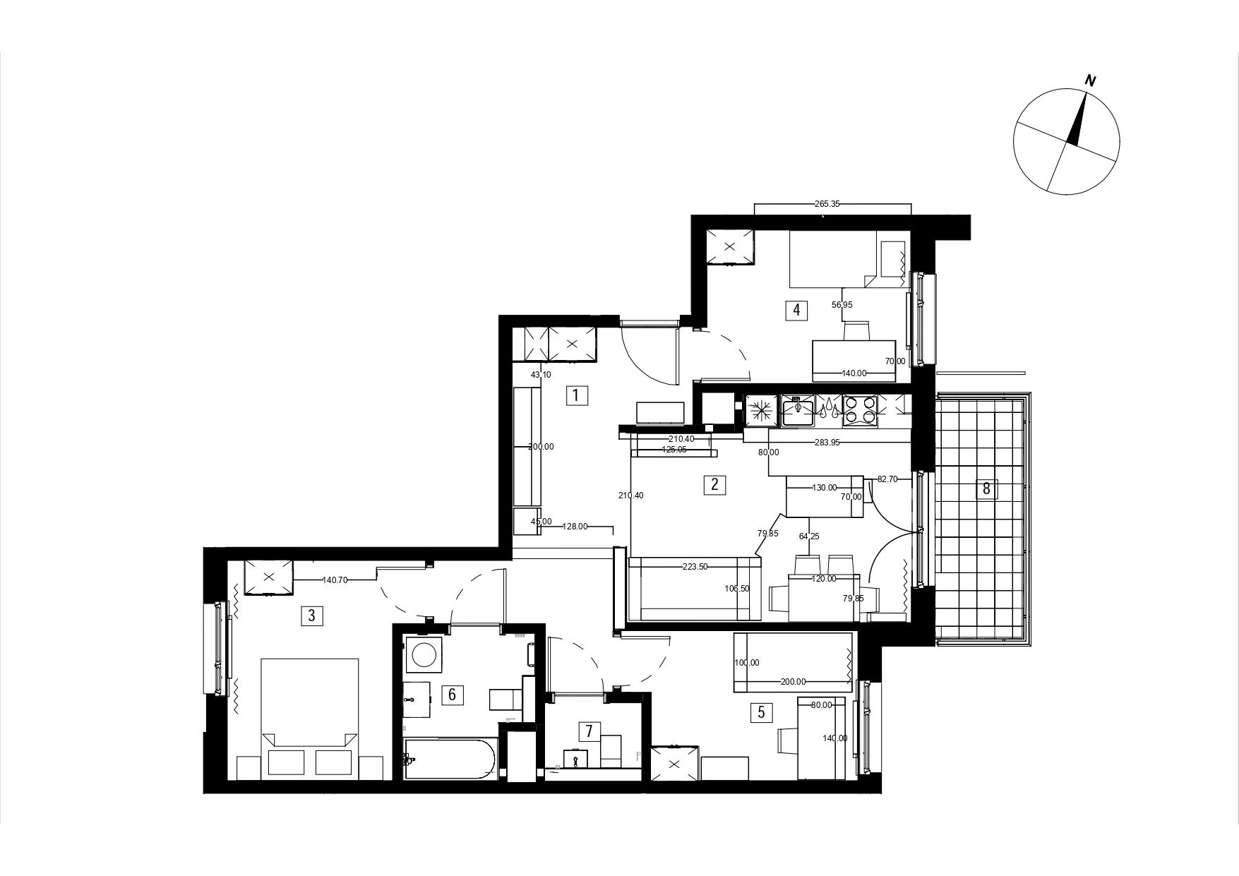 Plan mieszkania z wymiarami